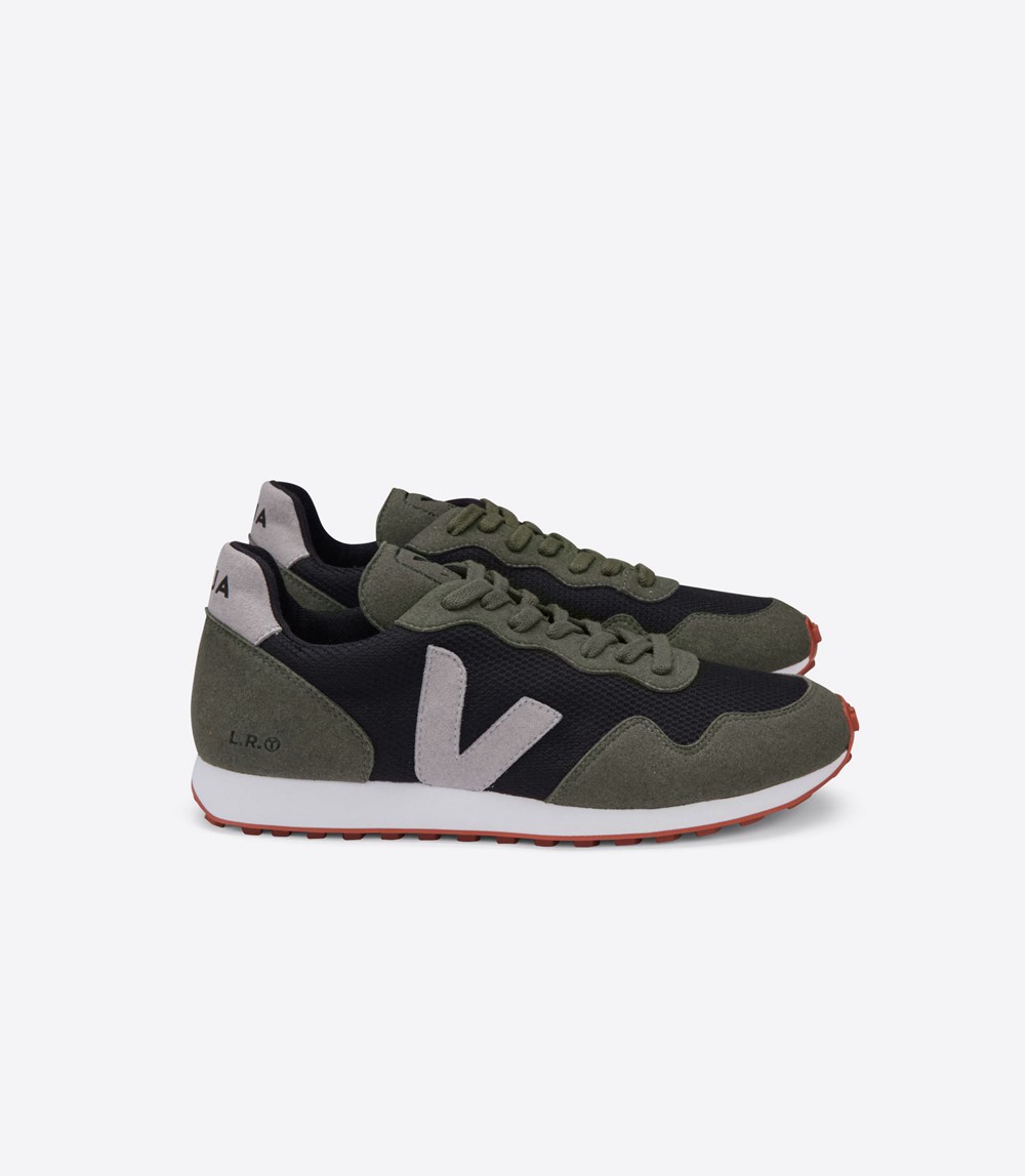 Veja Trainers Mens Black/Grey/Olive - Sdu Rec B-mesh - EAZJ-26097